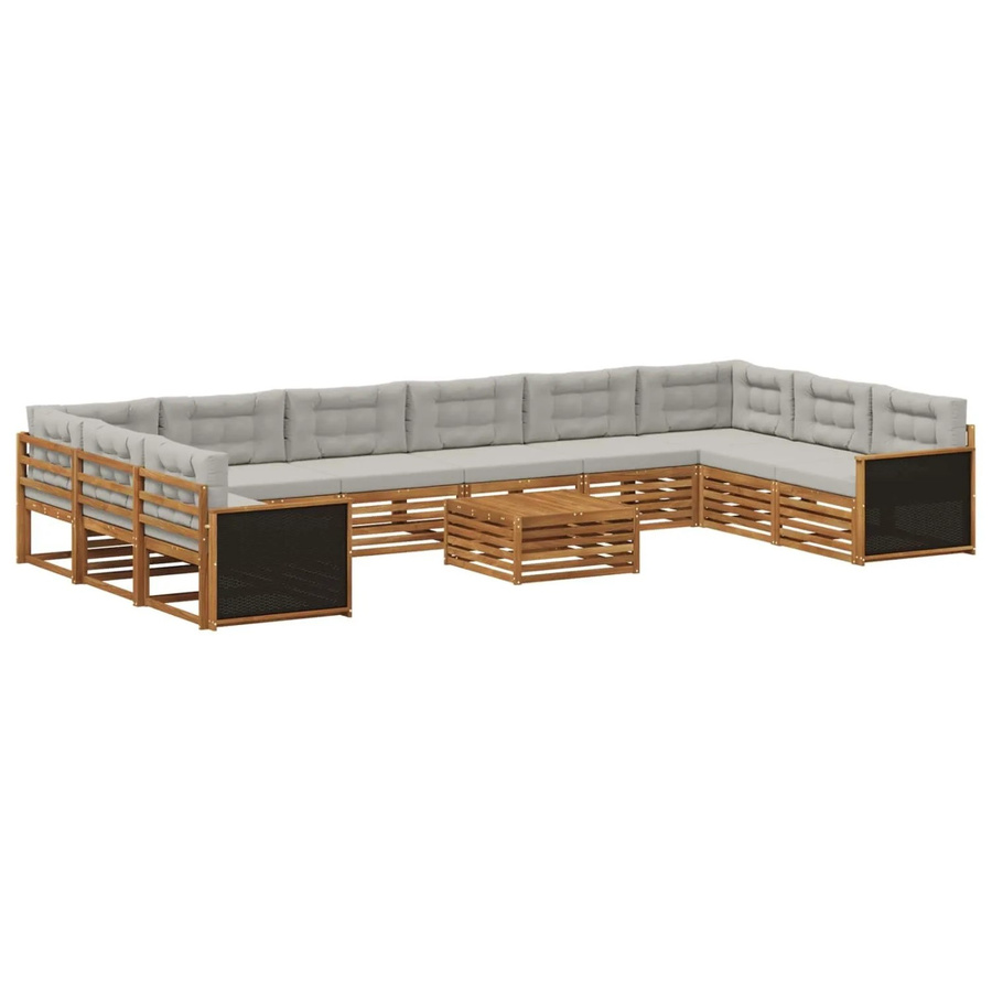 vidaXL Sofagarnitur aus Massivholz Akazie mit 11 Kissen und Armlehnen - Bild 2
