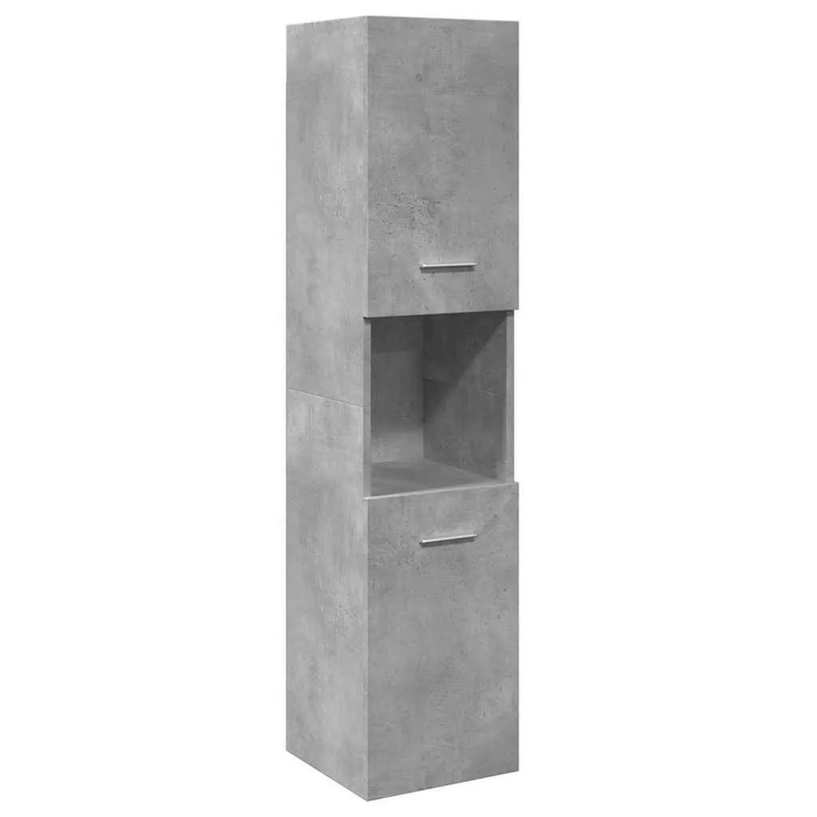 vidaXL Bad-Hängeschrank aus Holzwerkstoff in Betongrau, B/T/H: 30 x 30 x 130 cm - Bild 2