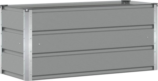 vidaXL Pflanzkübel aus Stahl in Hellgrau im industriellen Look, B/T/H: 100 x 40 x 45 cm - Bild 1