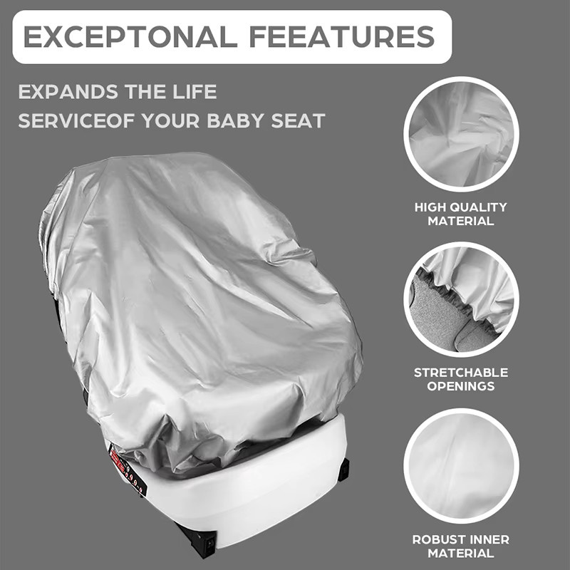Silberner Baby Auto Sitz Sonnenschutz zur UV-Abdeckung und Wärmereduktion als universelles Reisezubehör - Bild 2