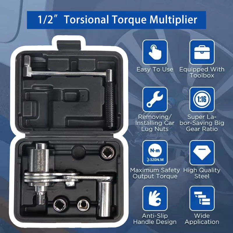 Torsionsdrehmomentvervielfacher Schraubenschlüssel Set mit Tragetasche, 1/2 Zoll, Farben: Silber, für Radmutter-Entfernung und Autoreifen-Demontage - Bild 5
