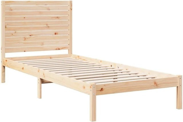 vidaXL Massivholzbett aus Kiefernholz Extra Lang, Unbehandelt, B/T/H: 90 x 210 cm - Bild 1