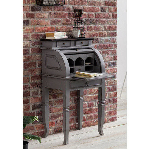 SIT Sekretär SPA aus Akazienholz in Grau, B: 55 cm, H: 100 cm - Bild 3