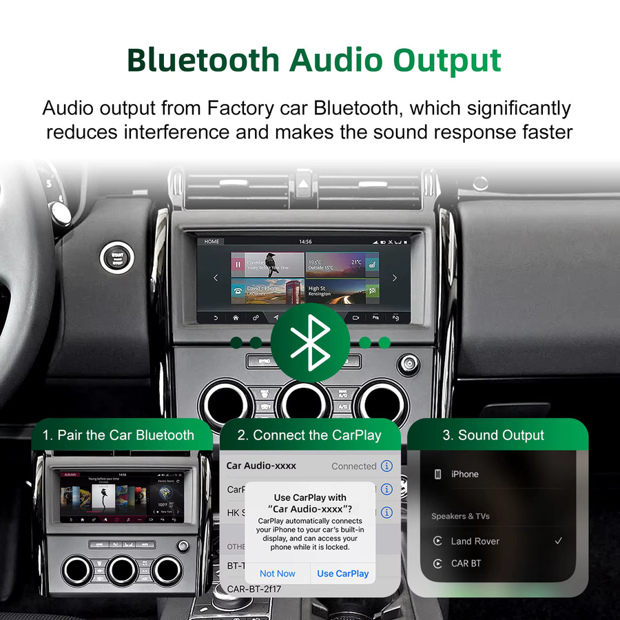 EzoneTronics Kabelloses CarPlay und Android Auto Nachrüstkit für Land Rover Range Rover Discovery 5 und Evoque - Bild 3