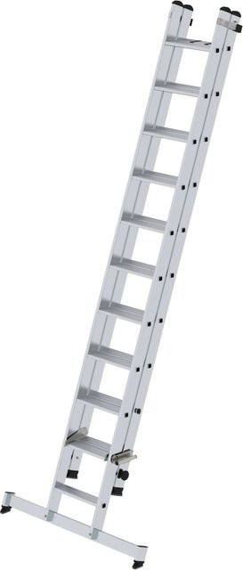 PROREGAL Stufen-Schiebeleiter 2-Teilig mit Traverse in Silber, 1 x 11 & 1 x 10 Stufen - Bild 1