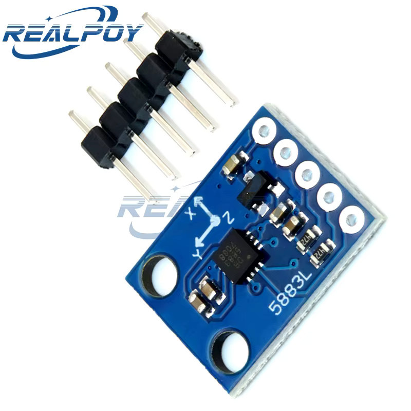 REALPOY GY-273 QMC5883L Dreiachsiger Kompass Magnetometer Sensor Modul in Blau für Arduino - Bild 2