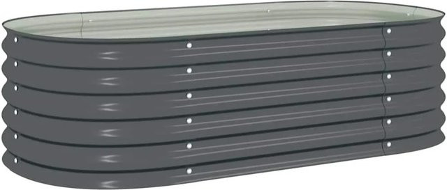 vidaXL Garten-Hochbeet aus verzinktem Stahl in Grau, B/T/H: 160 x 80 x 44 cm - Bild 1