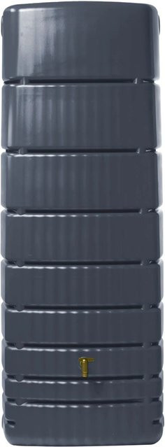 4rain Regenwassertank Slim 650 Regentonne in Graphit Grey inklusive Auslaufhahn Aqua-Quick für die oberirdische Aufstellung - Bild 1