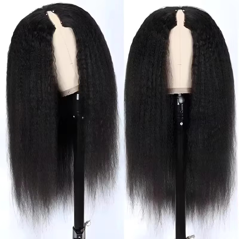 Liqusee Kinky Straight V-Part Perücke, Natur Schwarz, Clip-in, Damen - Bild 3