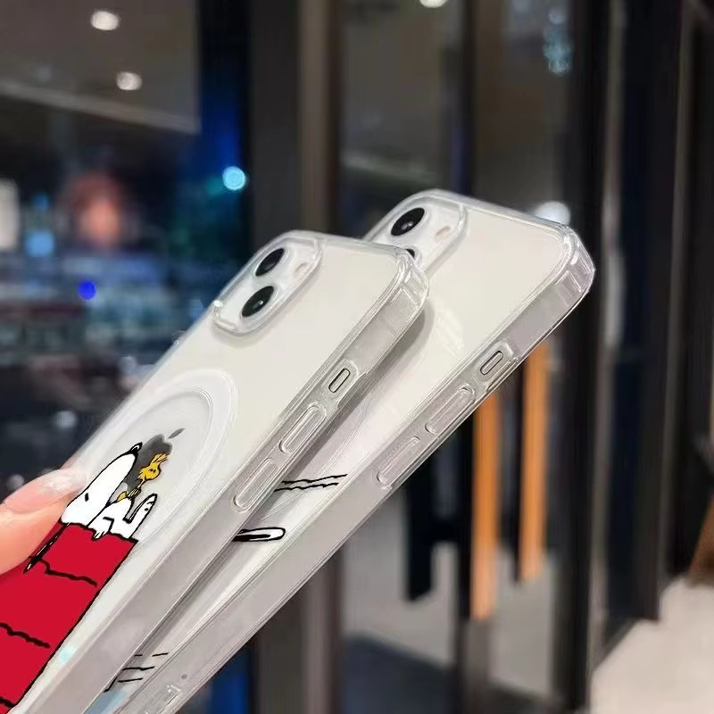 Snoopy Woodstock Magnetische Hülle für Samsung Galaxy S25 S24 S23 S22 S21 Ultra Plus FE A56 A55 A54 A36 A35 A26 A16 A15 Transparent - Bild 2