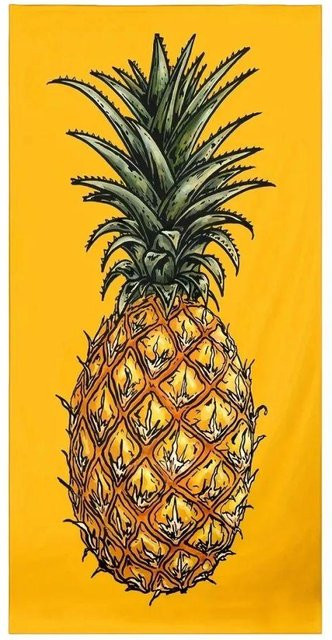 JMG Household Supplies Strandtuch Ananas Design, Farbe: Gelb, Material: Polyester, B x H: 50 x 100 cm - Bild 1