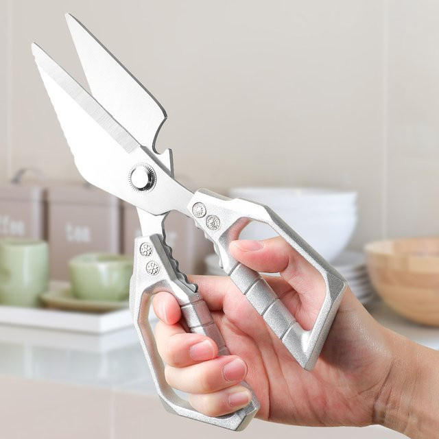 Professionelle SHENJIU Küchenschere aus Edelstahl in Silber für Fleisch, Geflügel und Camping - Bild 1