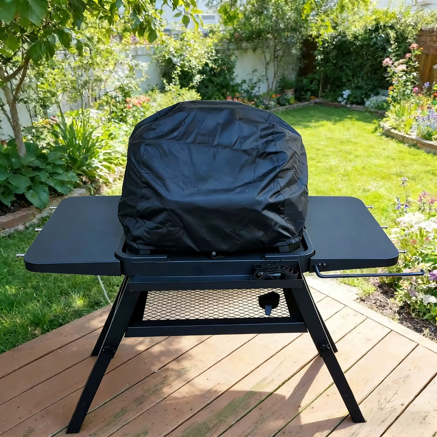 BBQ-Grillabdeckung für Außengrills in Schwarz mit Kordelzug-Design, B/T/H: 61,0 x 48,0 x 33,0 cm - Bild 2