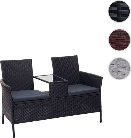 MVG Loungeset MVG-E24 2-Sitzer aus Stahl, Glas und Polyester in Schwarz, B/H/T: 132 x 84 x 55 cm - Bild 1