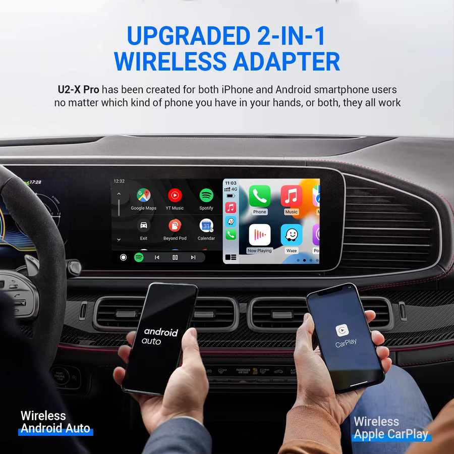 OTTOCAST U2 X PRO Wireless CarPlay und Android Auto Adapter 2 in 1 Smart Box in Schwarz für Toyota und KIA - Bild 2