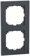 Merten Rahmen Abdeckung System M in Anthrazit, zweifach aus Thermoplast, matt, Schutzart IP20, B/H/T: 8,3 x 15,4 x 1,2 cm - Bild 1