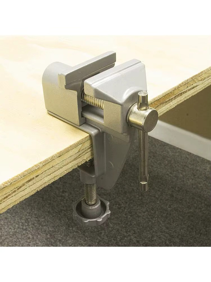 DAZZLEEX Mini-Tischschraubstock in Weiß für Heimwerker, Reparatur und DIY-Projekte - Bild 3