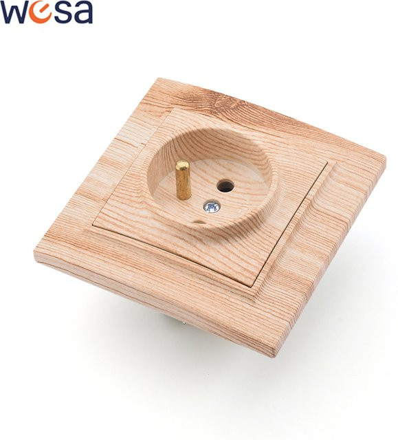 WESA Wandsteckdose mit klassischer Steckdose in Braun aus Kunststoff, flammhemmend, 250 V, Standard FR - Bild 1