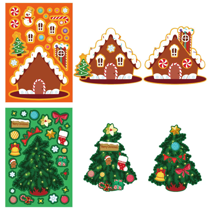 8 Stück niedliche Cartoon-Weihnachtsdekoration Graffiti-Aufkleber in Mehrfarben von BulingBulingStickers Store - Bild 2