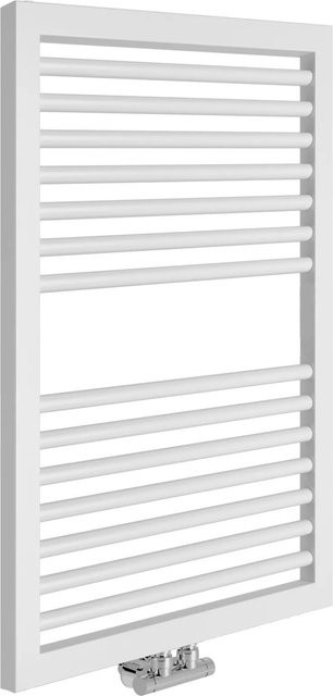 Sanotechnik Badheizkörper Rimini Handtuchheizkörper Weiß mit Mittelanschluss B: 60 cm, H: 82,3 cm, T: 3 cm - Bild 1