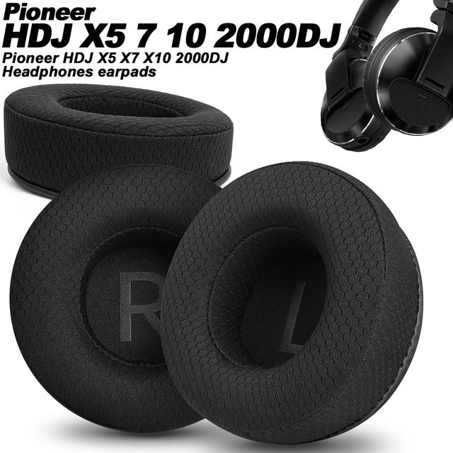 OME OH MY EAR Ersatz-Ohrpolster aus Mesh-Tuch und Memory Foam für Pioneer HDJ X7, X5, X10 und 2000DJ in Schwarz oder Weiß - Bild 1