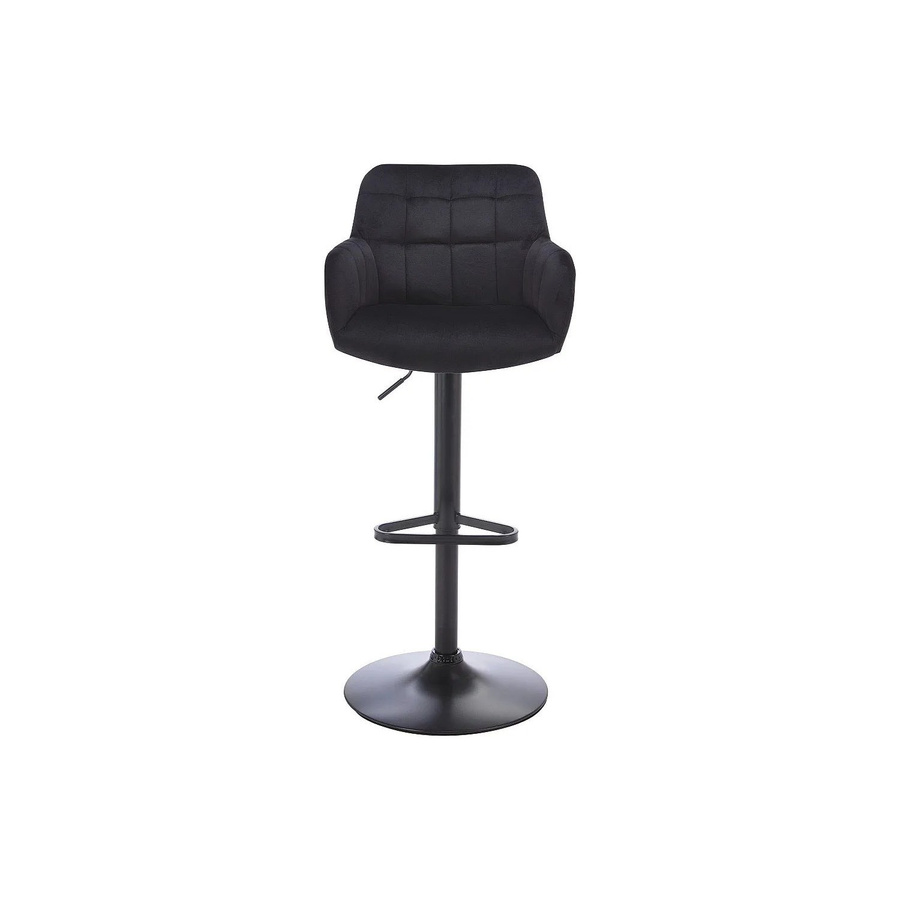 Vente-unique Barhocker Pega Schwarz mit Samtbezug und Metallgestell, Höhe: 50 cm - Bild 2