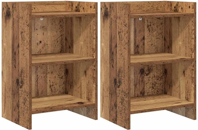 vidaXL Nachttische 2er Set aus Altholz in Braun, B/T/H: 40 x 30 x 60 cm - Bild 1