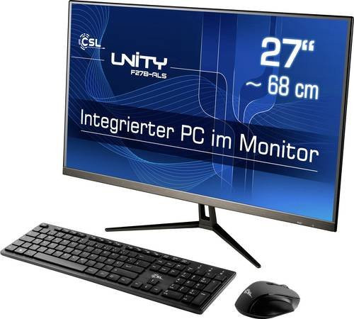 CSL Computer All-in-One PC Unity F27B-ALS, 27 Zoll Full HD, Intel N200 3.7GHz, 8GB RAM, 2TB SSD, Intel UHD Graphics, Windows 11, Schwarz - Bild 1