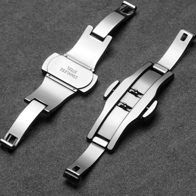 HQstrap Schmetterlingsschnalle Edelstahl, Silber, Uhrenzubehör - Bild 1