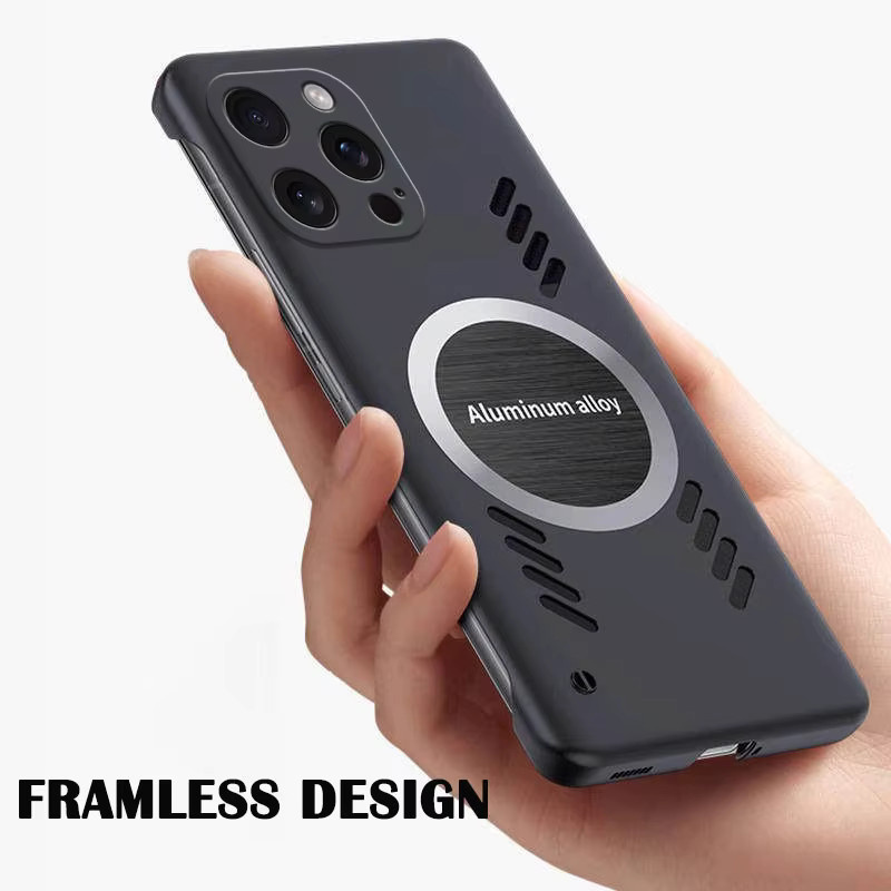Magnetische Handyhülle mit Graphen-Wärmeableitung für iPhone 16 15 14 13 12 11 Pro Max Plus Mini in Orange - Bild 3