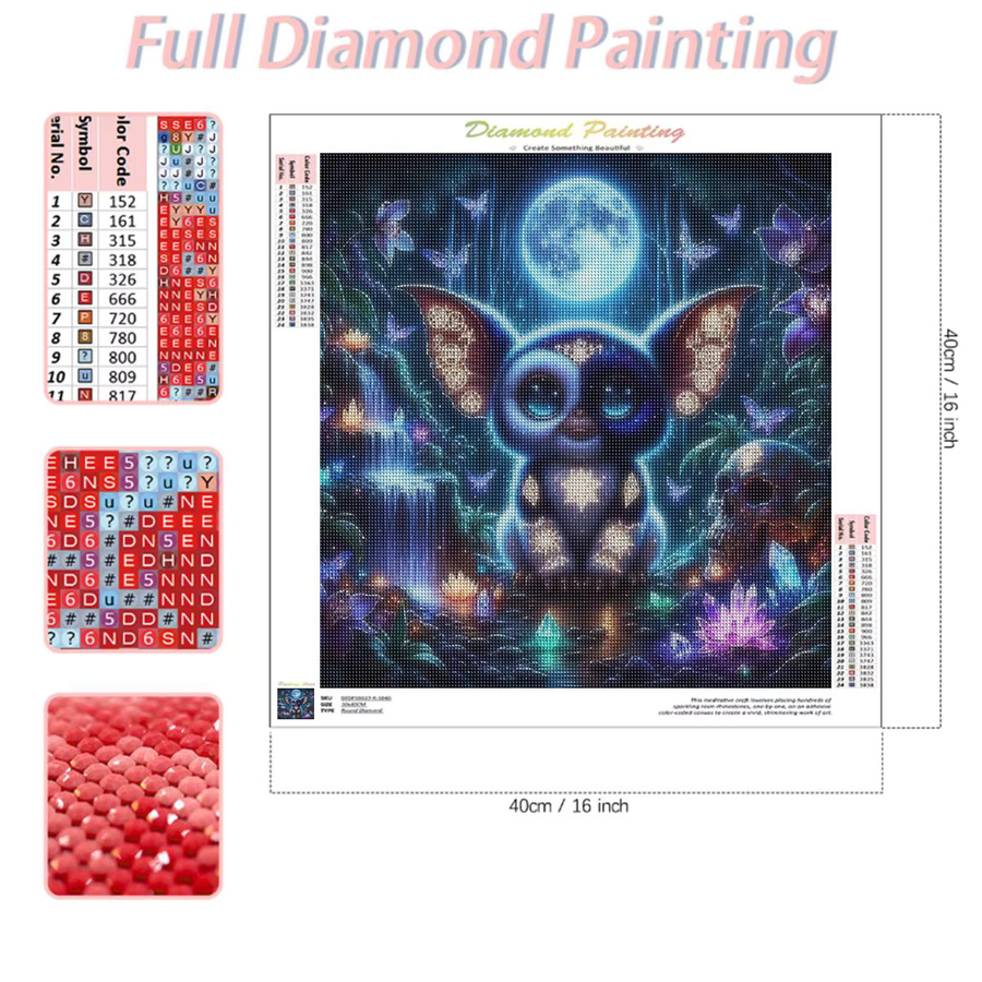 RUOPOTY Halloween Diamantgemälde Totenkopf-Monster DIY-Set mit runden Bohrern und quadratischen Akzenten in Multicolour, B/B/B: 25 x 25 x 25 cm - Bild 2