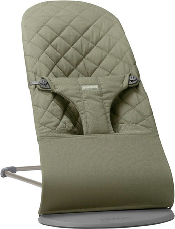 Babybjörn Bundle Babywippe Bliss aus Baumwollmix mit Spielbogen in Grau und Grün