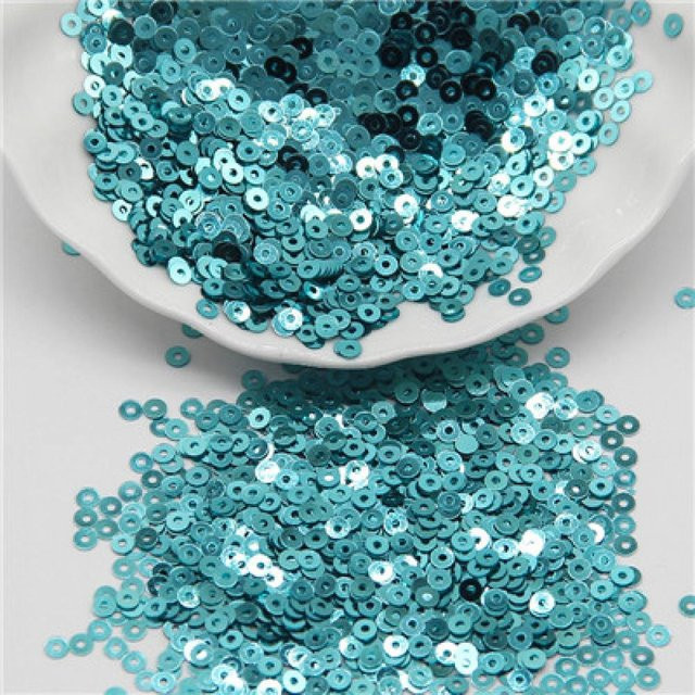 Runde Pailletten für DIY-Handwerk und Nähen in Hellblau, 3mm, 3000 Stück - Bild 1