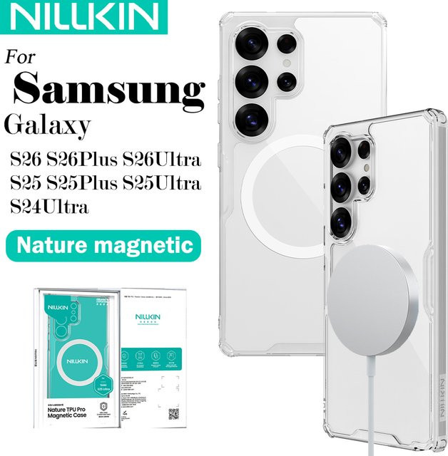Nillkin Nature Pro Magnetische Schutzhülle für Samsung Galaxy S26 Ultra, S26 Plus, S25 Ultra und S24 Ultra, Transparent - Bild 1