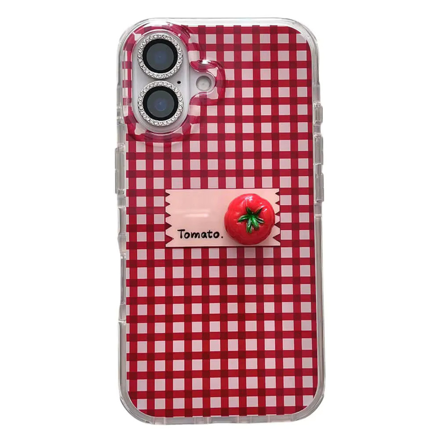 Samsung Handyhülle mit Tomaten-Karo-Design und Feder-Textur in Rot für Galaxy S26 S25 S24 S23 S22 S21 FE Ultra Plus 4G 5G - Bild 2