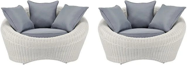 Gartensessel Whiteheaven von Vente-unique aus Polyrattan in Elfenbein/Beige, Breite: 101 cm - Bild 1