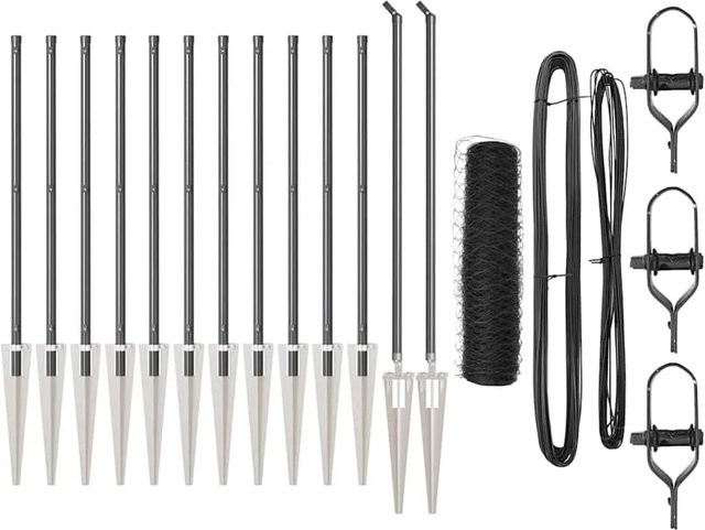 vidaXL Zaunpfosten aus Stahl in Grau, rechteckig, für die Erdbuchung, Höhe: 100 cm, Breite: 5 cm, Tiefe: 2,5 cm - Bild 1