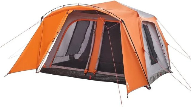 vidaXL Familienzelt mit Vorzelt für 9 Personen in Grau Orange mit Quick Release System 4004215 - Bild 1