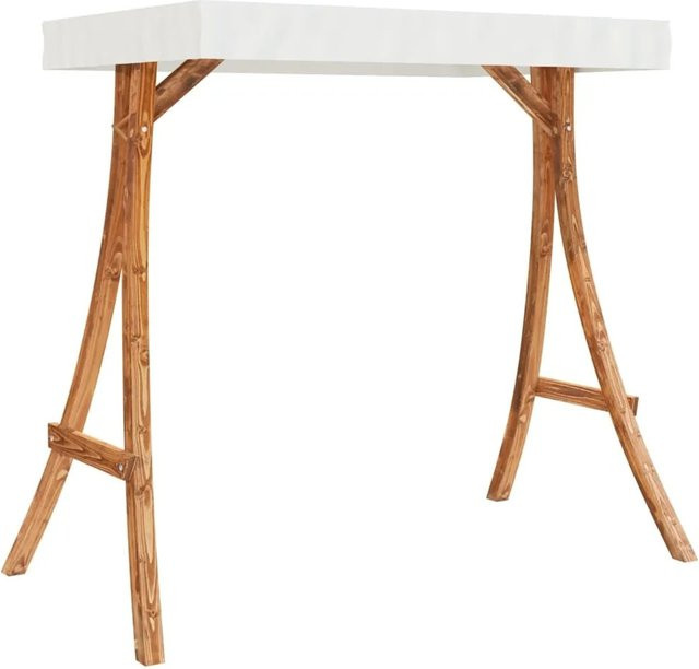 vidaXL Schaukelgestell mit Sonnendach aus Bugholz in Beige und Braun mit Teak-Finish, B/T/H: 175 x 161,5 x 101 cm - Bild 1