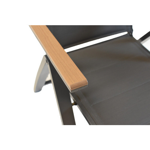 Merxx Verona Gartensessel klappbar aus Aluminium in Grau mit Textilbespannung B/H/T: 59,5 x 115,5 x 74 cm - Bild 3