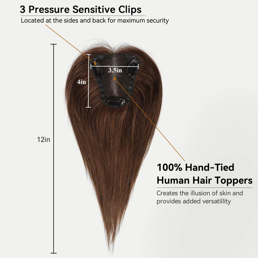 HAIRCUBE Haaraufsatz, Dunkelbraun, 100 % Remy-Echthaar, Damen, 30,5 cm - Bild 2