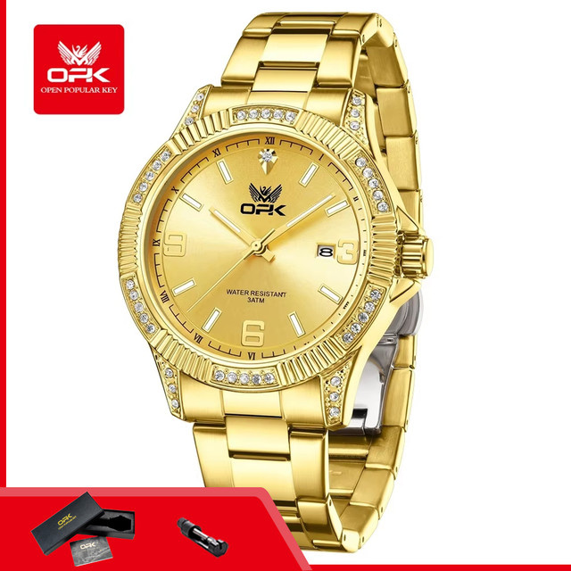 OPK Armbanduhr Quarz, Edelstahl, Gold, Herren - Bild 1