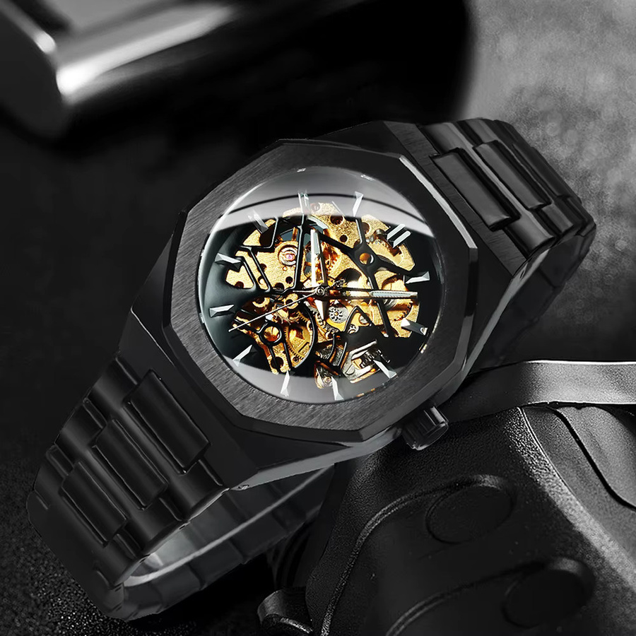 Forsining Armbanduhr Automatik, Edelstahl, Schwarz, Herren - Bild 2