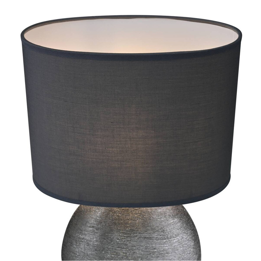 Pocoline Keramik Tischleuchte Anouk in Grau und Silber mit E14 Fassung, B/H/T: 15 x 45 x 26 cm - Bild 3