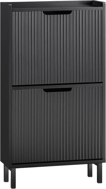 SoBuy Schuhkipper FSR177 Schuhschrank schmal mit 2 Klappen in Schwarz für Diele und Flur - Bild 1
