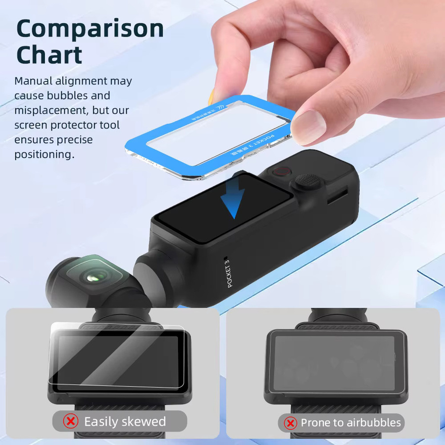 DJI OSMO Pocket 3 und 4 Objektiv-Schutzglas mit gehärtetem Displayschutz, transparent, staubdichtes Kamera-Zubehör - Bild 4