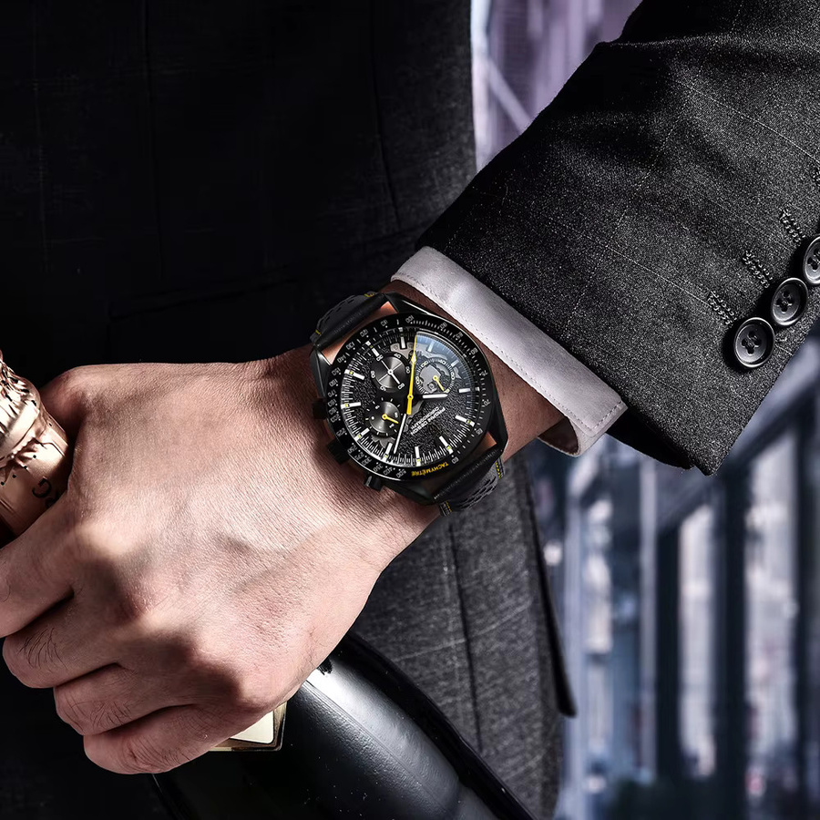 Pagani Design Chronograph, Quarz, Leder, Schwarz, Herren - Bild 2