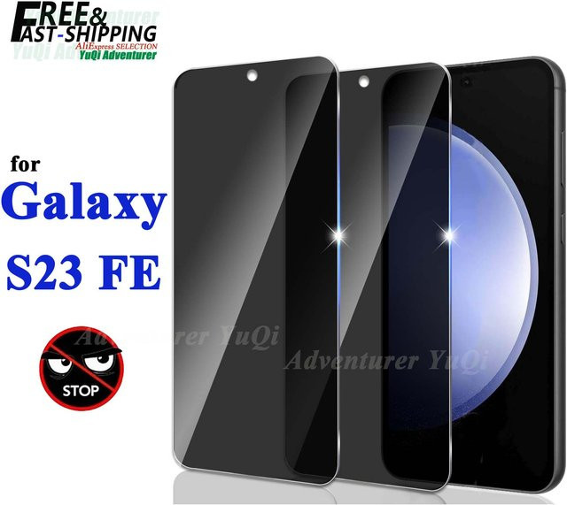 Samsung Galaxy S23 FE Anti-Spionage Displayschutz aus gehärtetem Glas mit Privacy-Funktion und 9H Kratzfestigkeit in Transparent - Bild 1