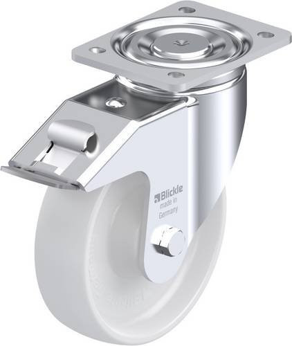 Blickle Lenkrolle LH-PO 175K-FI mit Feststeller in Silber und Weiß, Rad-Durchmesser: 175 mm, Tragfähigkeit: 500 kg - Bild 1