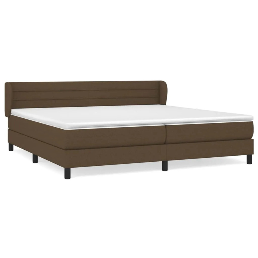 vidaXL Boxspringbett Hybrid mit Matratze und Kopfteil, Braun, B/T/H: 203 x 203 x 78 cm - Bild 2